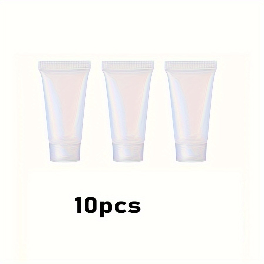 TEMU 10 Refillable Empty Tubes (5/10ml) With Screw Caps, Suitable For Cosmetics Containers For Lotions, Shower Gels, Shampoos, Cleansers, Creams, And