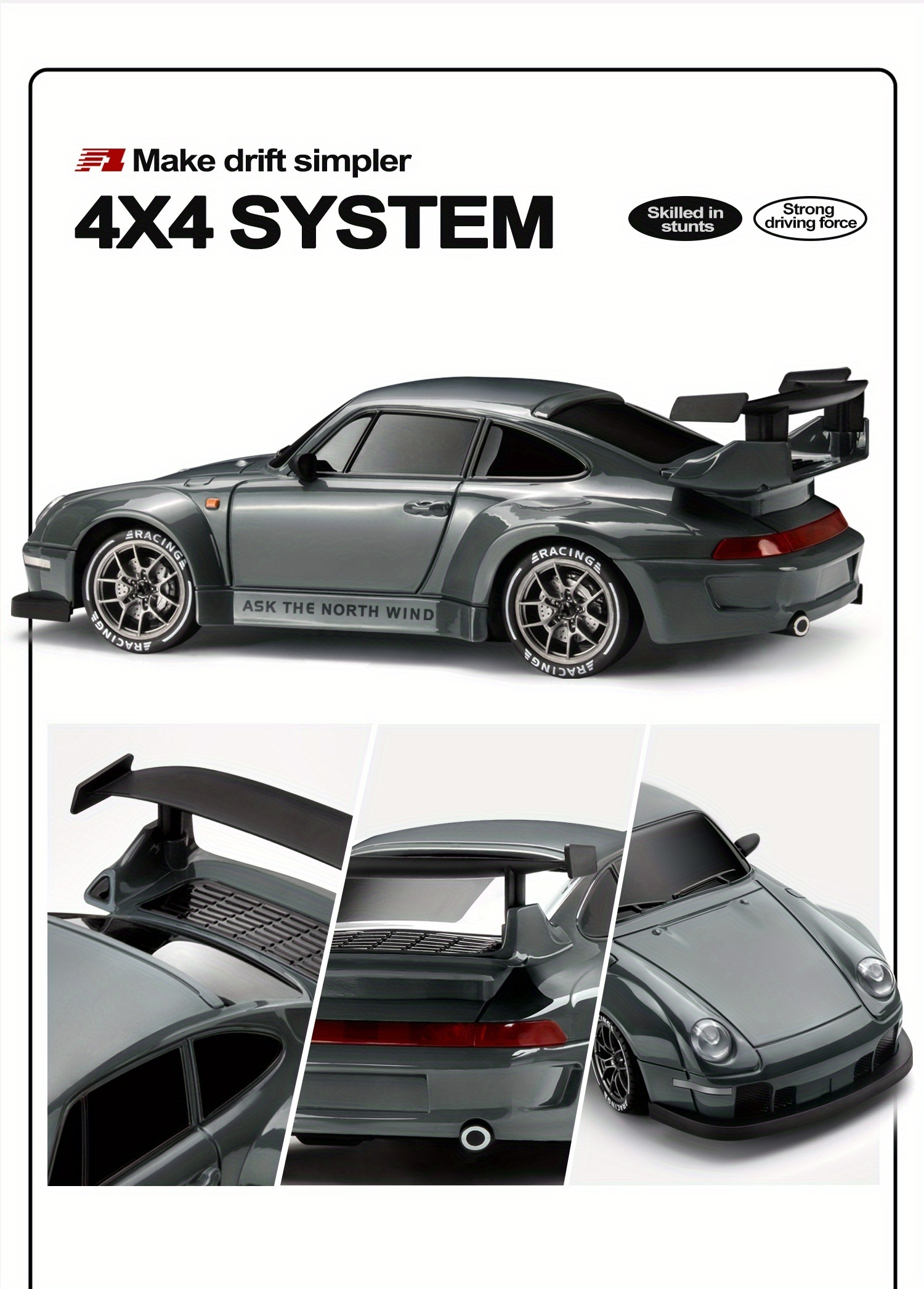 RC Drift Racing 1:24 Scale RC Car, 2.4G Remote Control Car, 20+Km/H High Speed Racing Car, Drift Car, with Drift Tires, Obstacles And Lights, Suitable for Christmas, Highspeed Rc Car, Drift Racing Car, Sleek Rc Car, Sporty Design, Hightech Construction, Lightweight Rc Vehicle, Remotecontrolled Drift Car, Fast Electric Rc Car, Rc Hobbyists, Speed Lovers