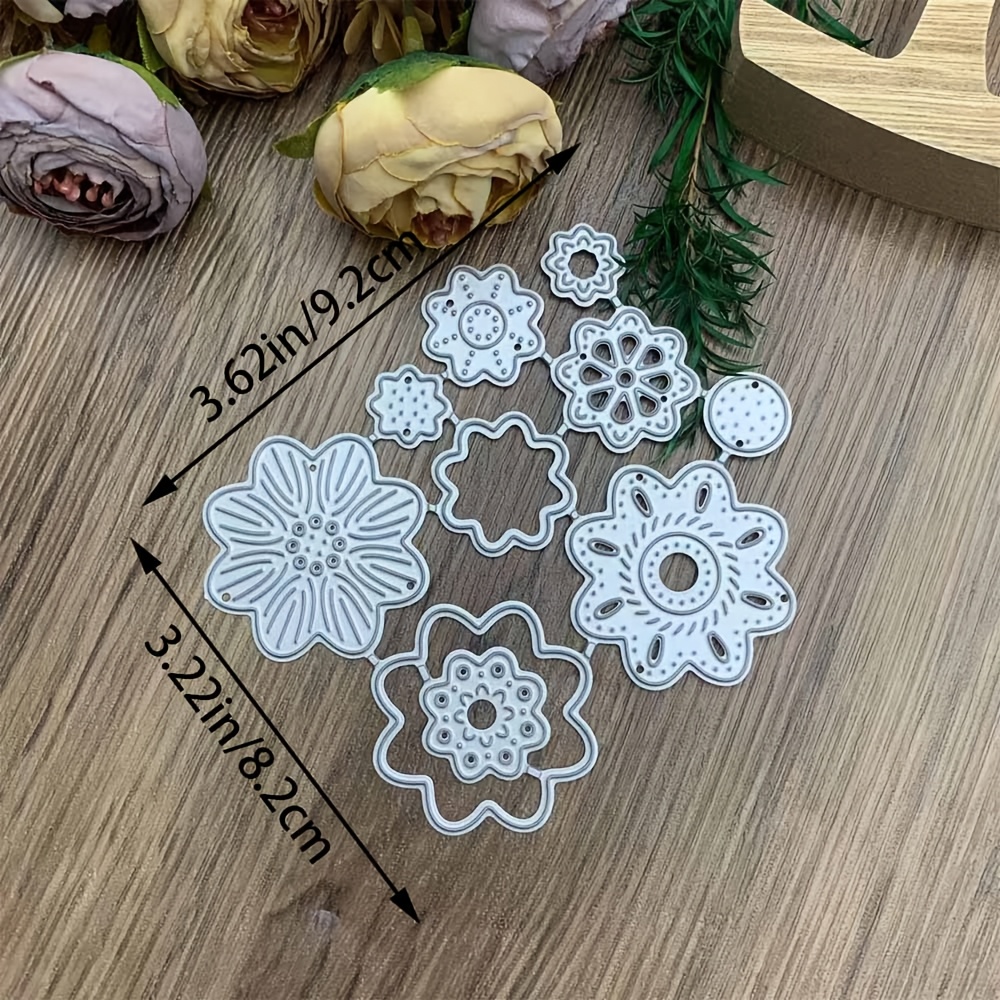 TEMU Juego de Troqueles de Metal con Diseño de Flores y para Tarjetas, Set de para Estampado, Plantillas para y Máquinas de Troquelado