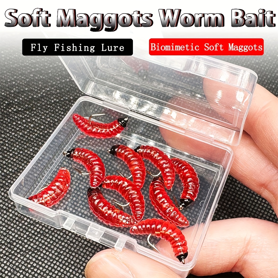 

Qievcrme Red Soft Worm Fly Fishing Lures, 5/10pcs - Bionic Insect For Trout, , Pike, Bass With High Carbon Steel #10 Hooks, Ideal For , Fishing | Attractive Fishing | Sharp Hooks