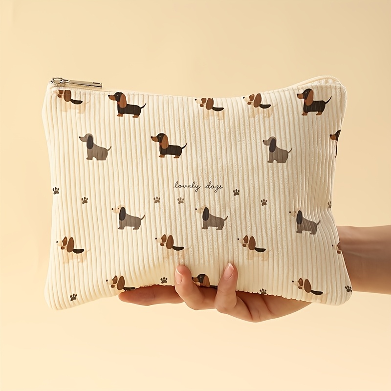 E-shop ., Mini-Wandertasche mit Buchstaben-Mini-Welpenmuster, tragbare Make-up-Aufbewahrungstasche, multifunktionale Aufbewahrungstasche mit