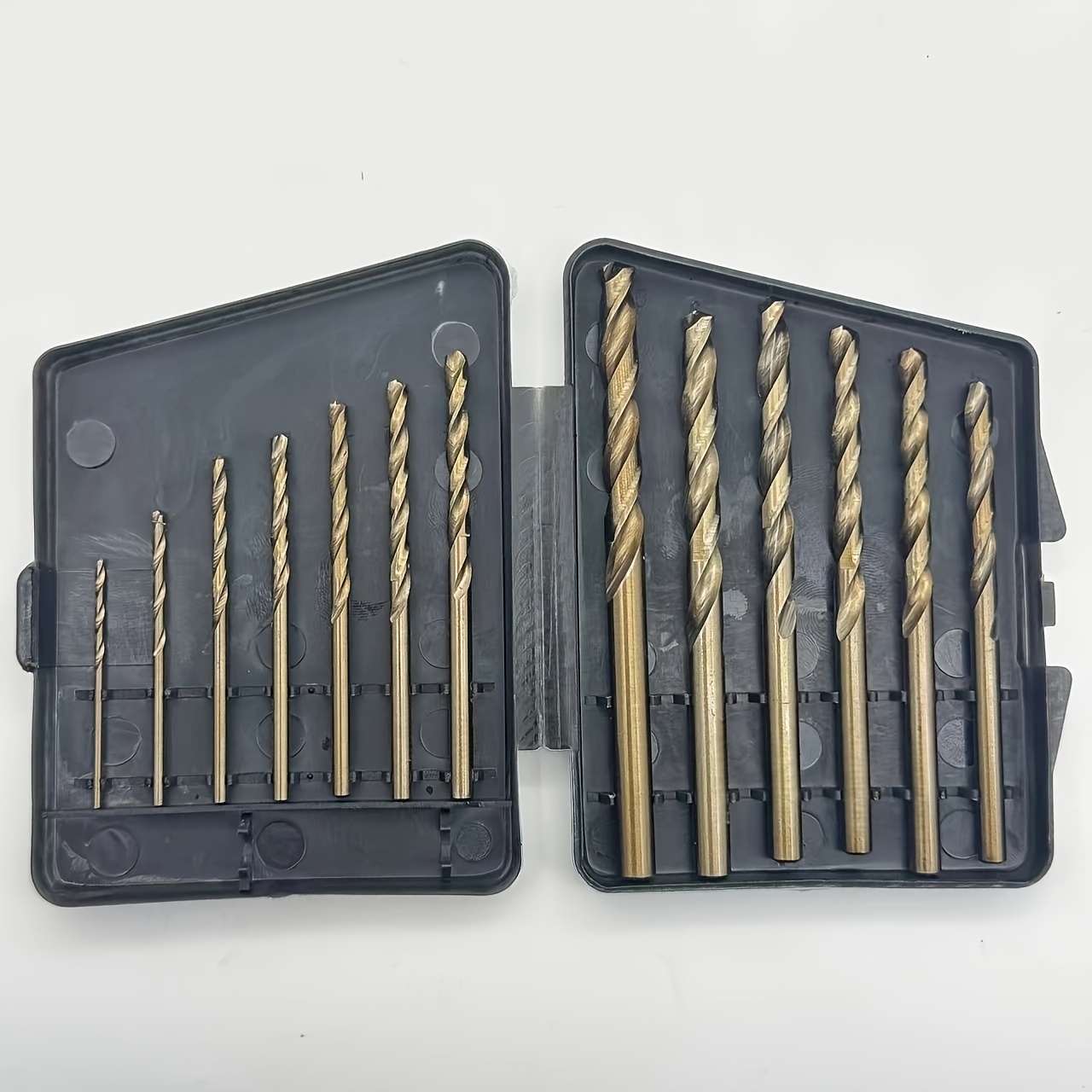 Image of 13pcs Spiral Drill Bits| Durable Case, Precision Cutting And Polishing For Metal,, Cast, Wood, And Plastic- Ideal For Projects And Professional Use