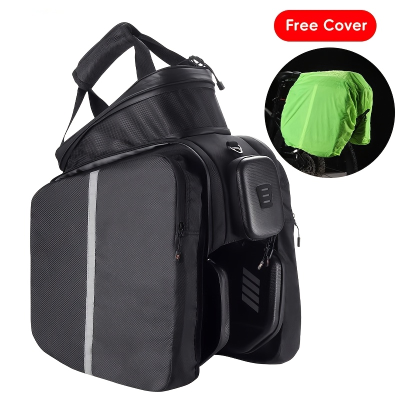 Image of West Biking 10-20l Bicycle Rear Rack Bag Multifunctional Hard Shell Tail Bag Large Capacity Trunk Bag Bike Pannier Expandable Sides Storage Pocket Cycling Storage Equipment
