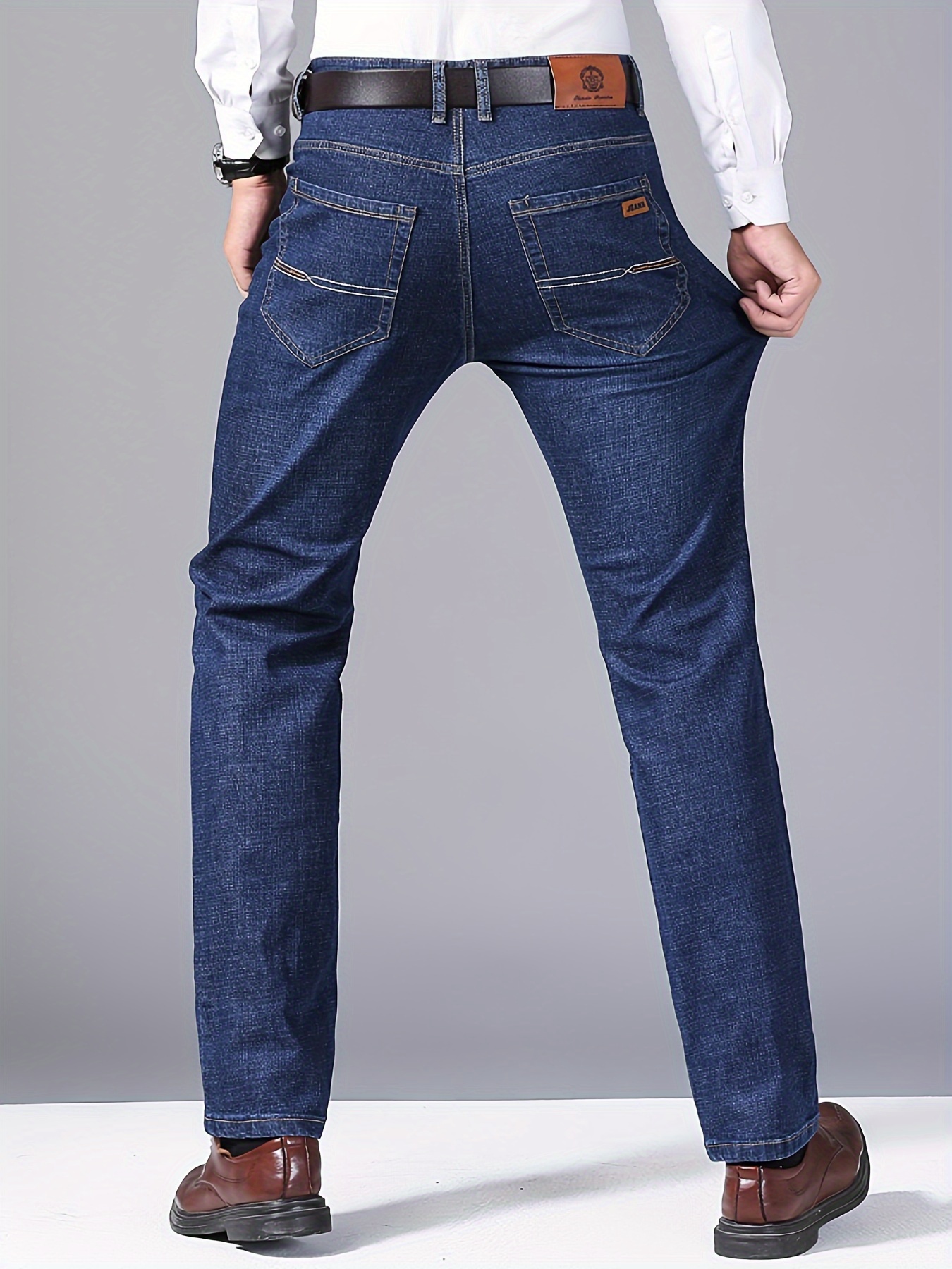 Plus Size Men's Premium Denim Jeans - Sleek Business Casual, Stretch Comfort Fit, Durable & Fashion-Forward, Cotton Blend with Embroidery Detail, Machine Washable - Ideal for Professional & Casual Attire, PLUS SIZE