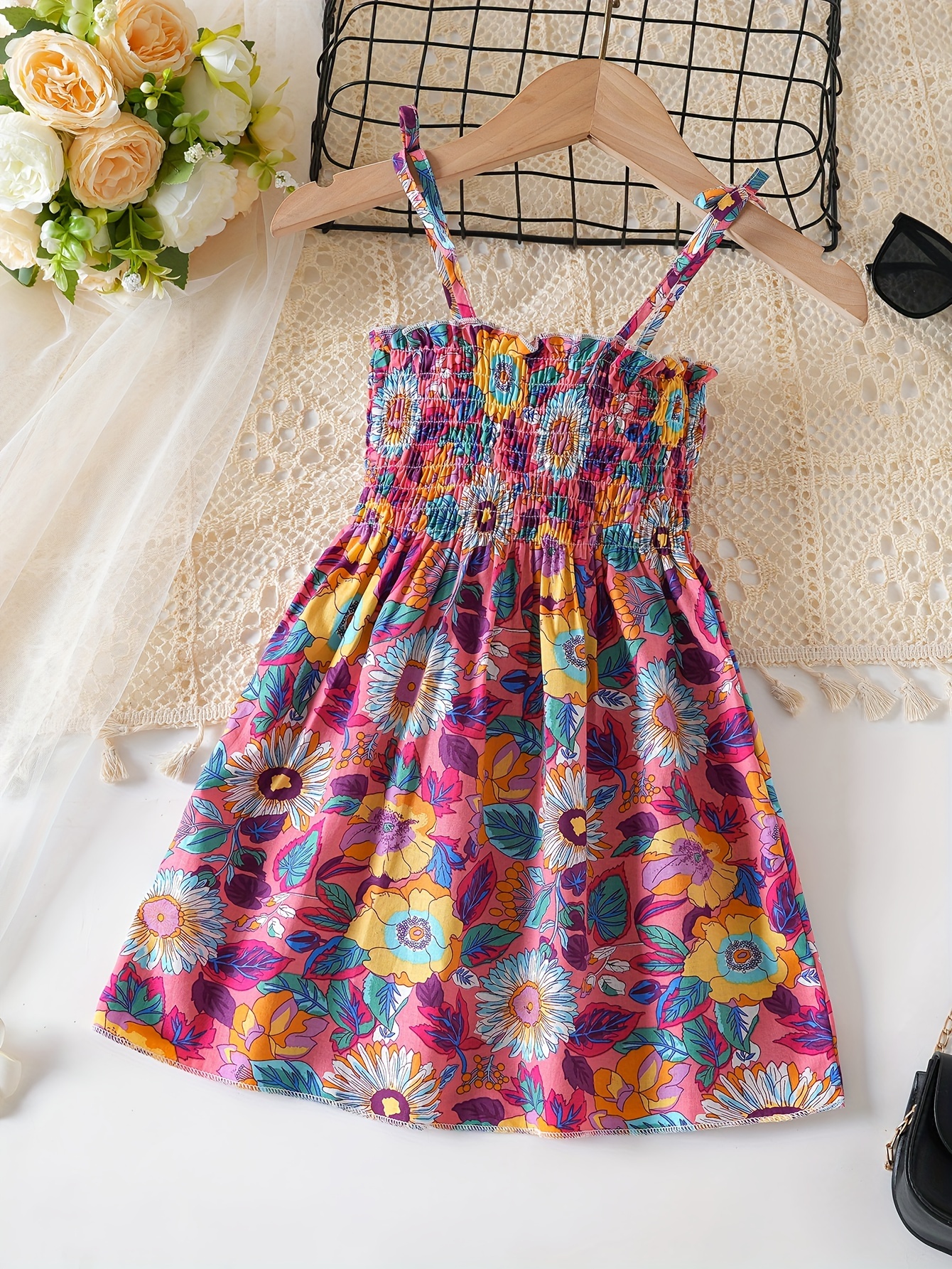 toddler dress pure watermelon banana flower pattern beach - Temu Mexico