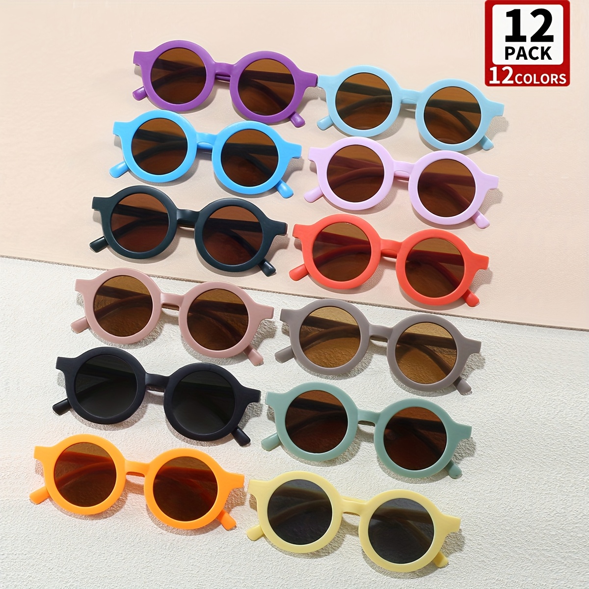 

12 Pairs Of Round For Men, Women And Children For Outing And Travel, Personalized, And Fashionable, Decorative For Summer Pool, Beach Party, Graduation And Birthday Gifts, With Free Cloth