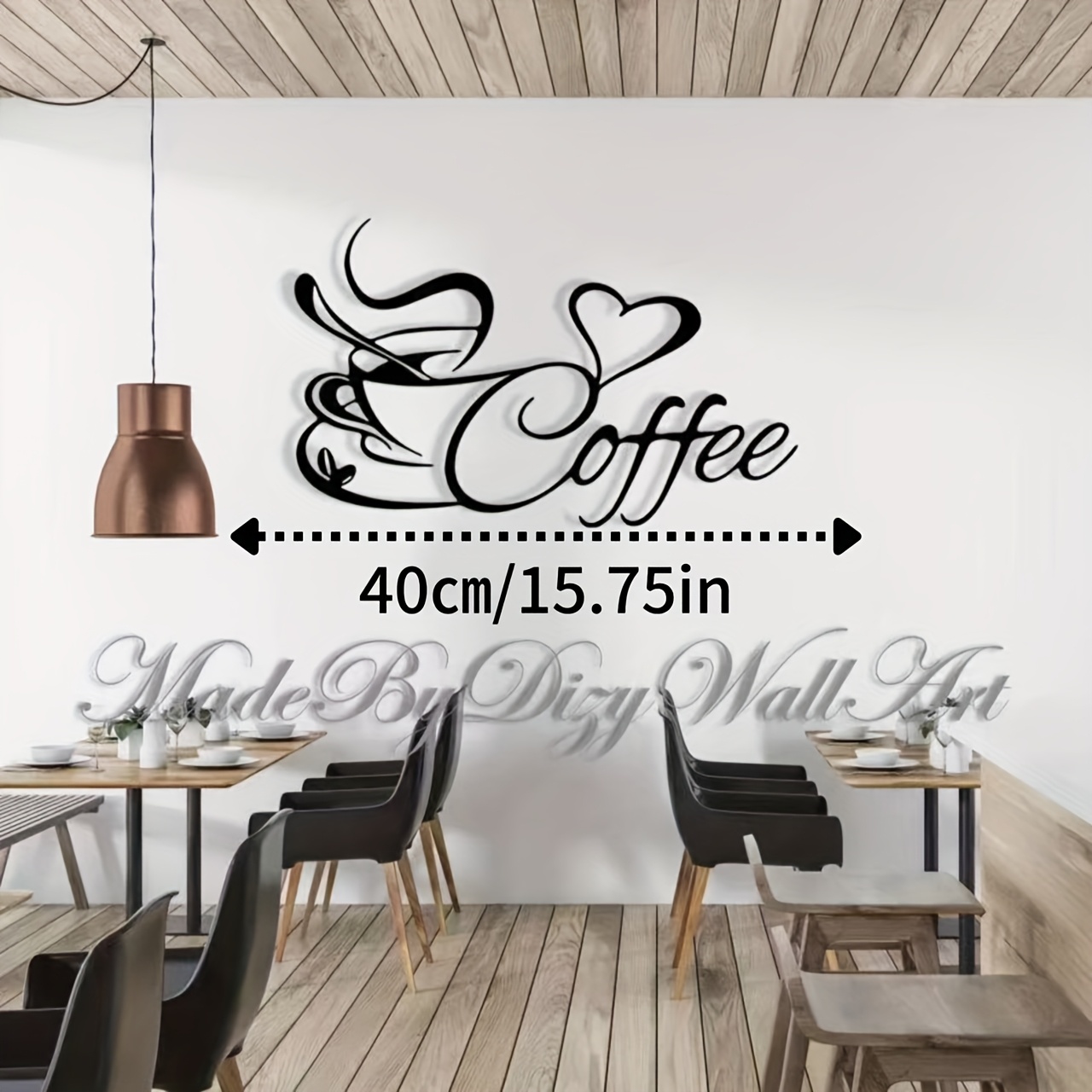 TEMU 1pc Minimalist "coffee" Cursive Wall - Elegant Metal Lettering Suitable For Valentine's Day Gifts, Housewarming, Birthdays, Weddings -
