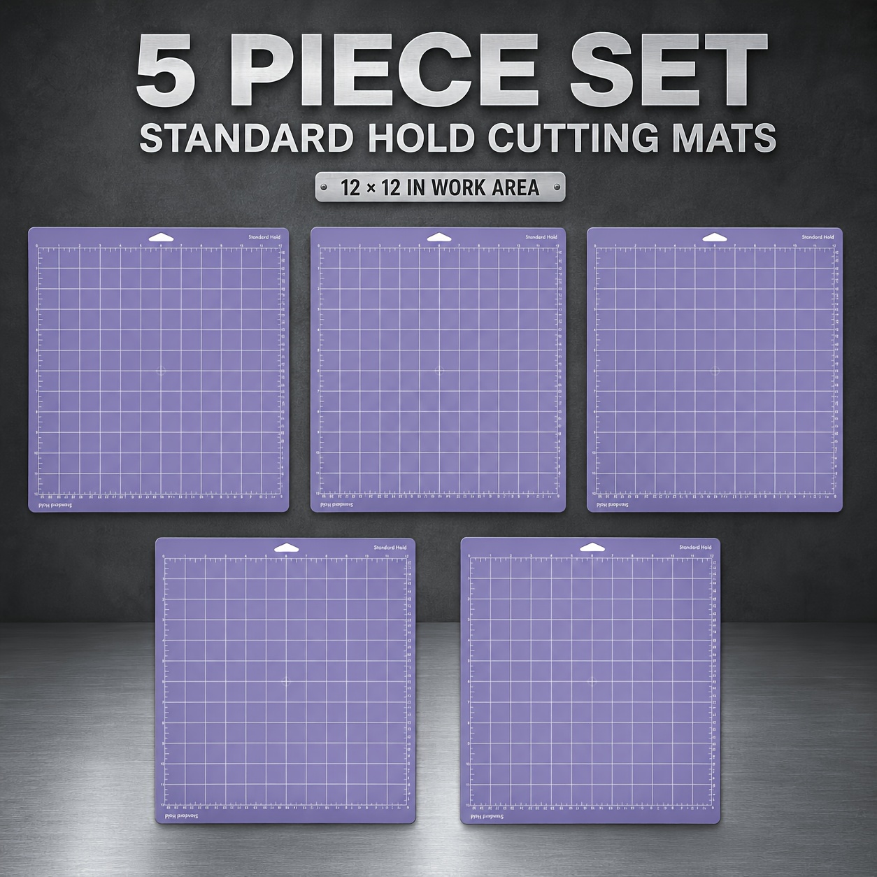 TEMU For Maker 3/maker/ 3/air 2/air/one 2/3/5, 12-pack Of 12x12 Inch Standard Adhesive Cutting Mats, Purple Anti-slip Grid Precision Positioning Mat,