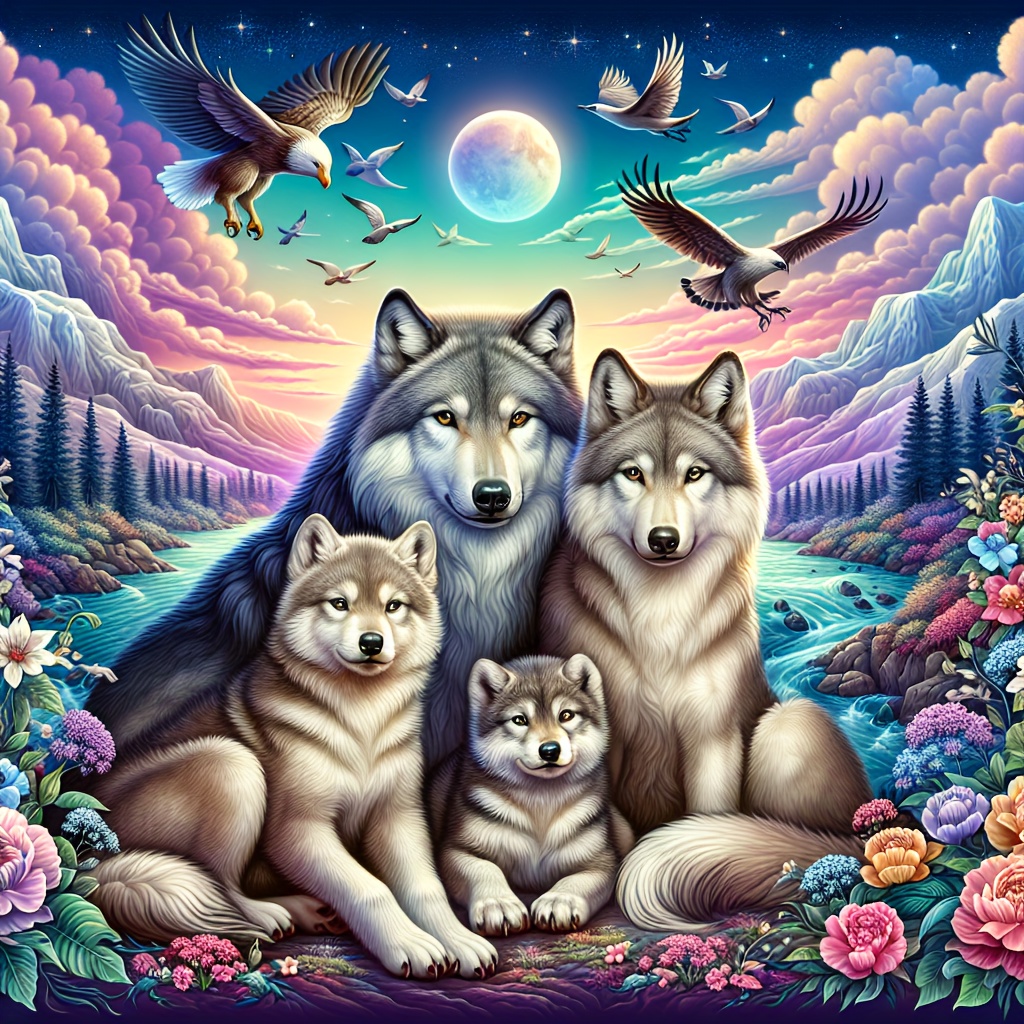 

Diy Wolf Art Kit - Diamond Painting For Decor, Set