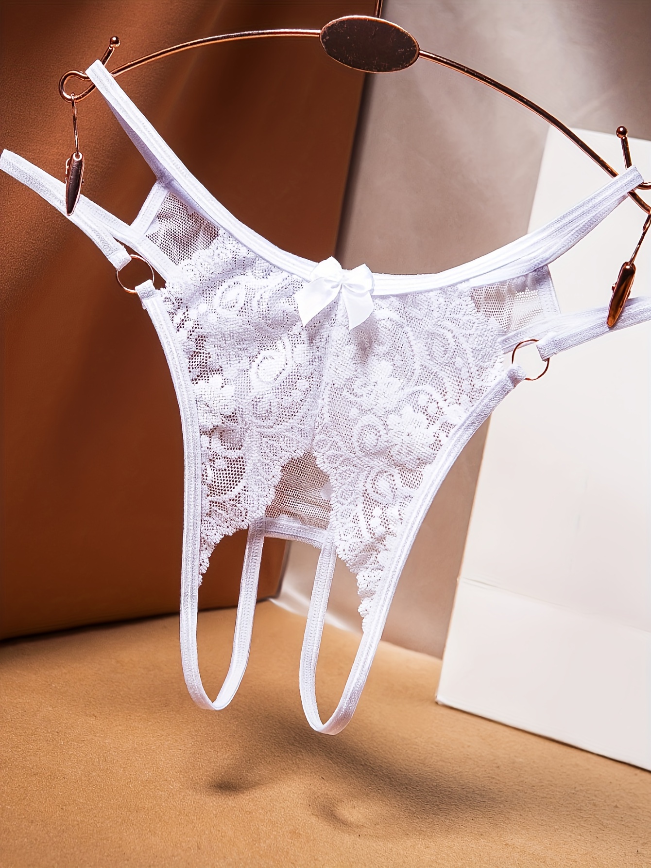 Women's Sexy Floral Lace Thongs Open Crotch See Comfortable - Temu