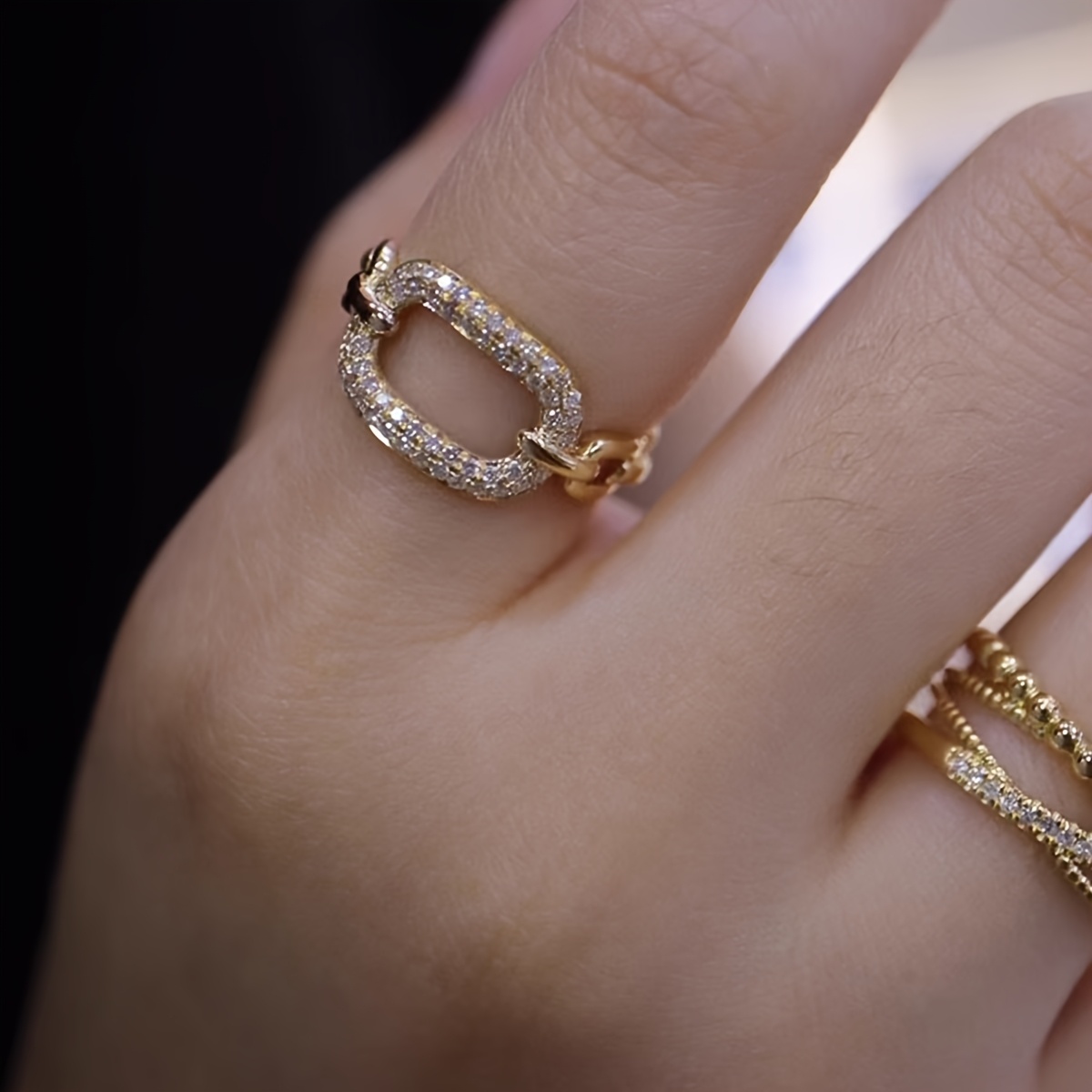 Gold Plated Copper Ring with Sparkling CZs for Everyday Wear & Parties