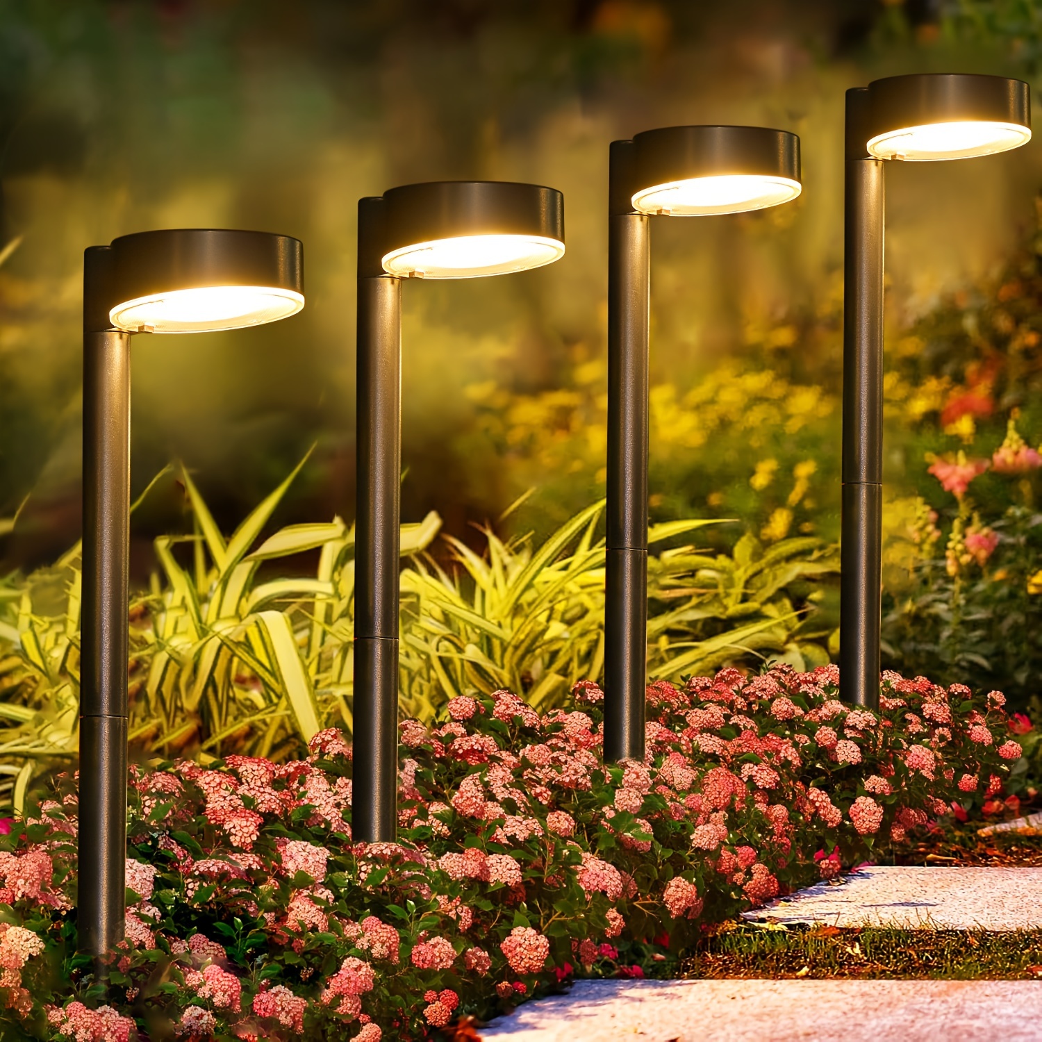 

8pcs Solar Lights Outdoor Garden With 12 Leds And Auto , Up To 12 Hrs Solar Pathway Lights Outdoor Garden Ornaments For Yard Patio Pathway Decorations