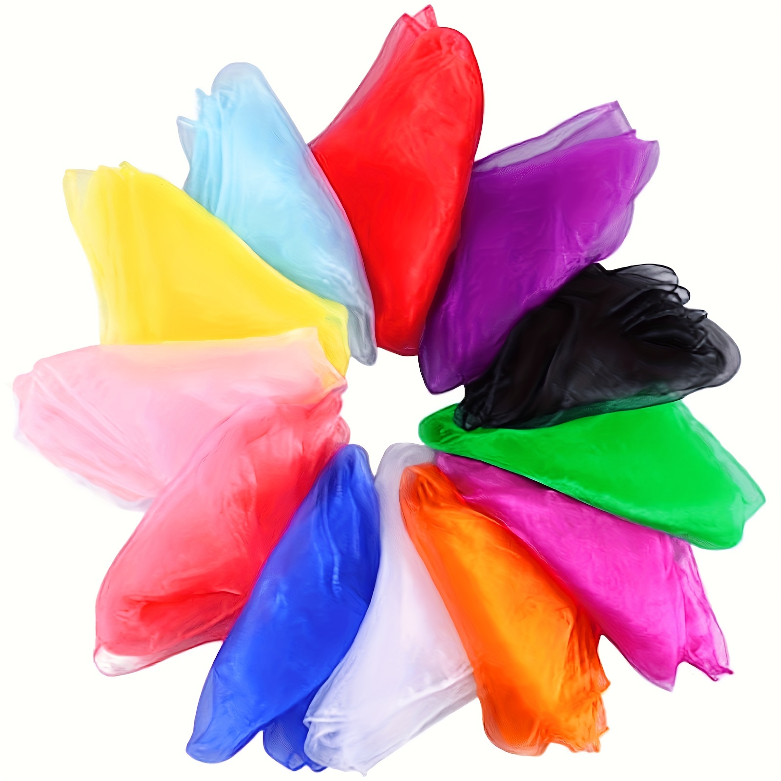 

12pcs Square Chiffon Dancing Juggling Scarves Magic Performance Props Accessory Nylon