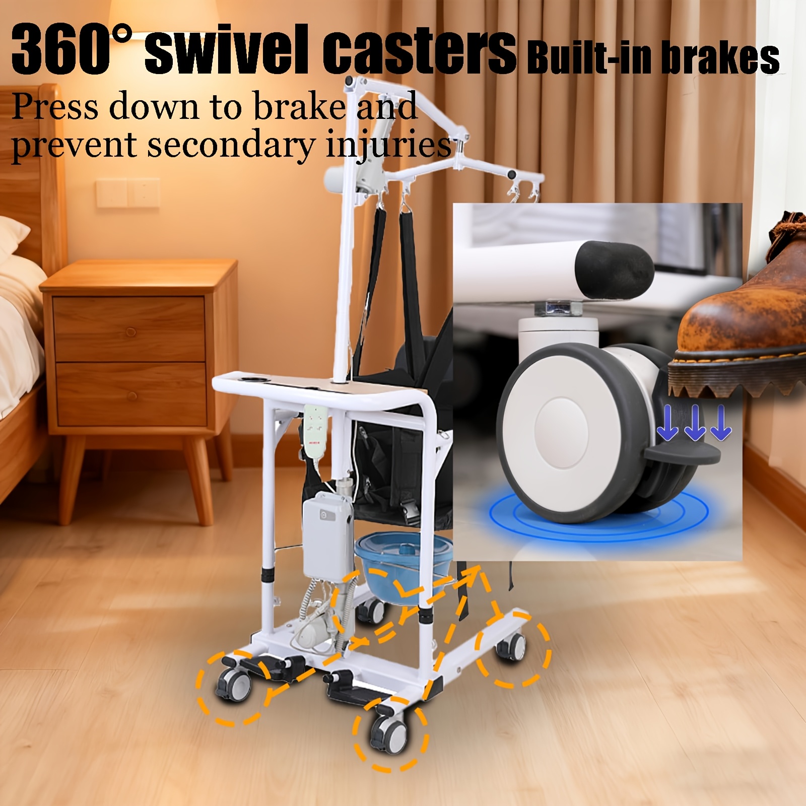 household and automotive lifting mobile equipment adjustable height base width manual operation sturdy backrest to prevent   standing aid and support frame   with seat belts and armrests Product details 3