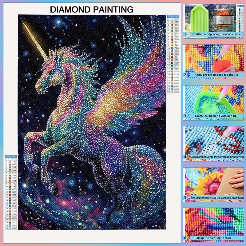 

Unicorn 5d Diamond Painting Kit With Round Diamonds, Complete Craft Set For Beginners & Diy Enthusiasts, Mosaic Art Wall Decor, Bedroom & Living Room, Ideal And Christmas Gifts, 11.8x15.8 Inches