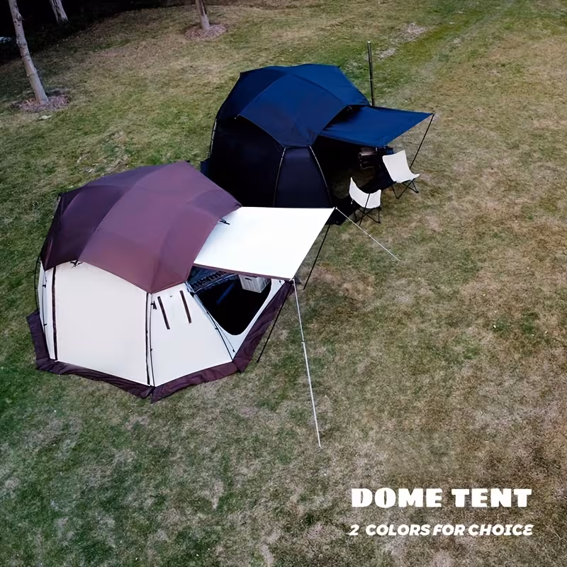 outdoor camping spherical tent dome black thickened sunshade large space with chimney Product details 1