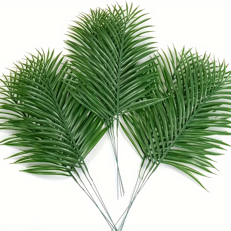 

20pcs Premium Artificial Palm Leaves With Stems - , Oxidation-resistant Faux Tropical Greenery For Home & Outdoor Decor, Weddings, Parties, And