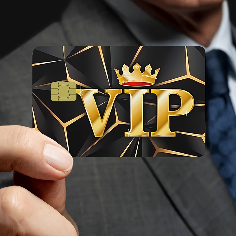 

2pcs Fun Vip Membership Card Skins - Pvc Privacy Protection Stickers, Suitable For Credit Cards, Bank Cards, And Transit Cards - -resistant, Stylish Streetwear Accessory.