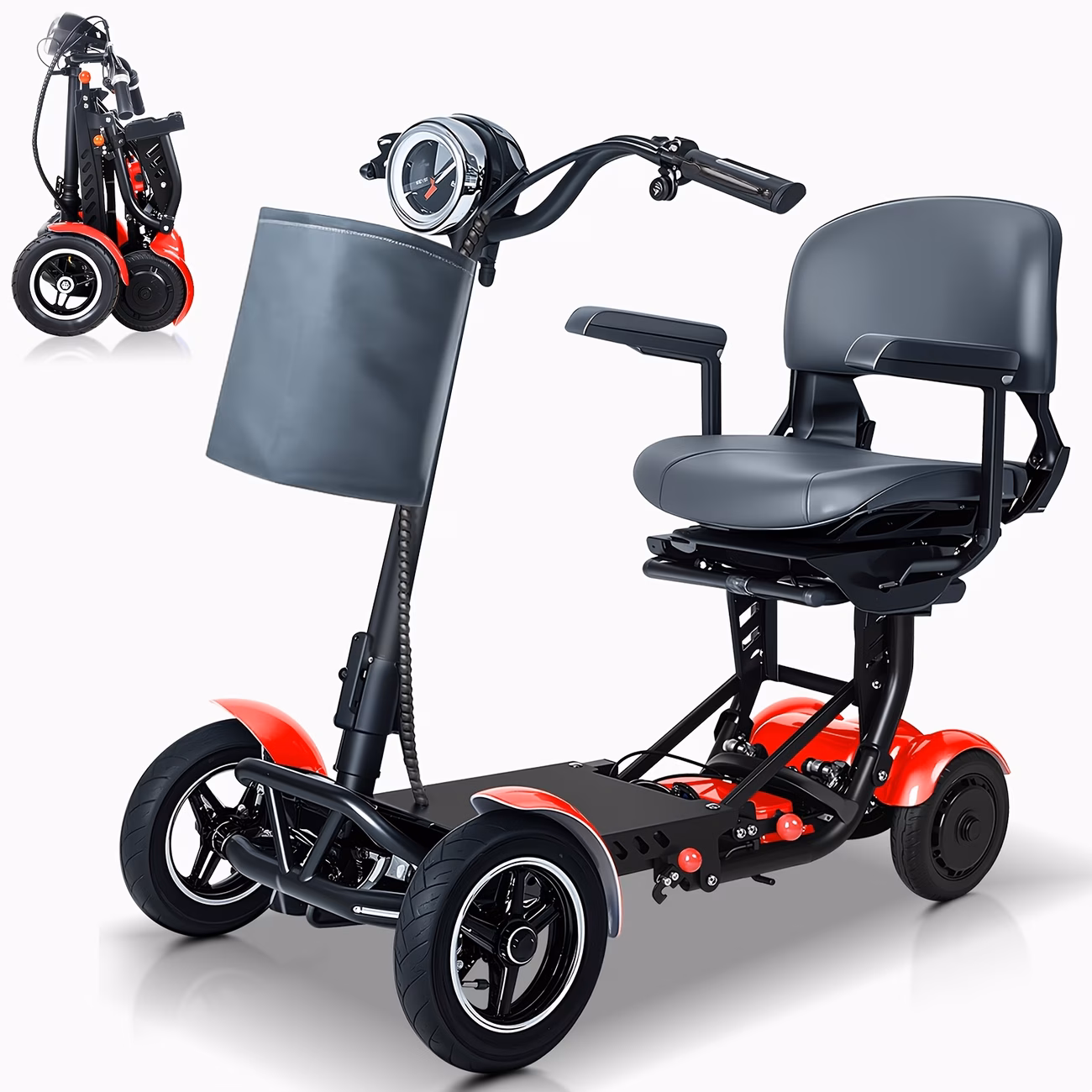 electric folding scooter 500w 11mph 36v15.6ah range 330lbs load capacity mobility scooter with basket Product details 4