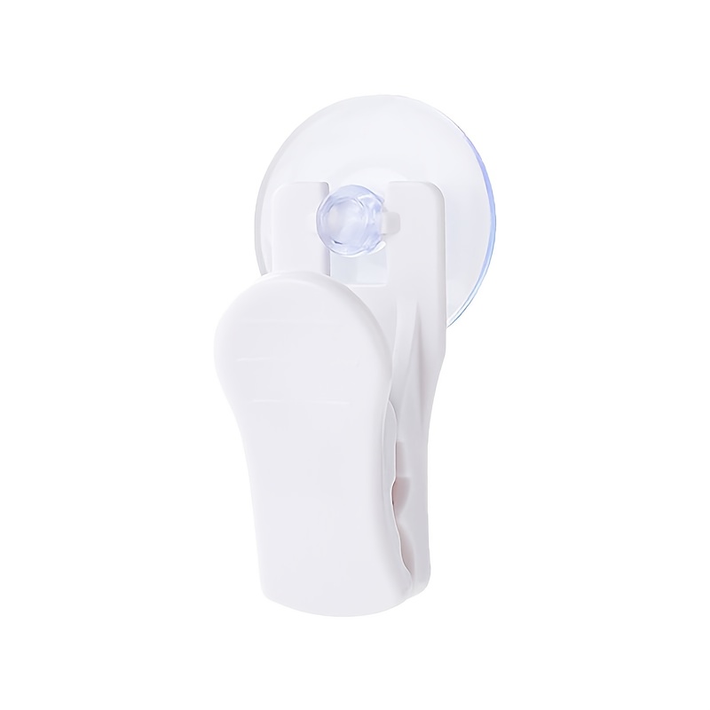 TEMU 2pcs Suction Cup Storage Clips, No Drilling Required, Multifunctional Clips And Hooks For Toothpaste, Household Notes, Wall-mounted Storage In