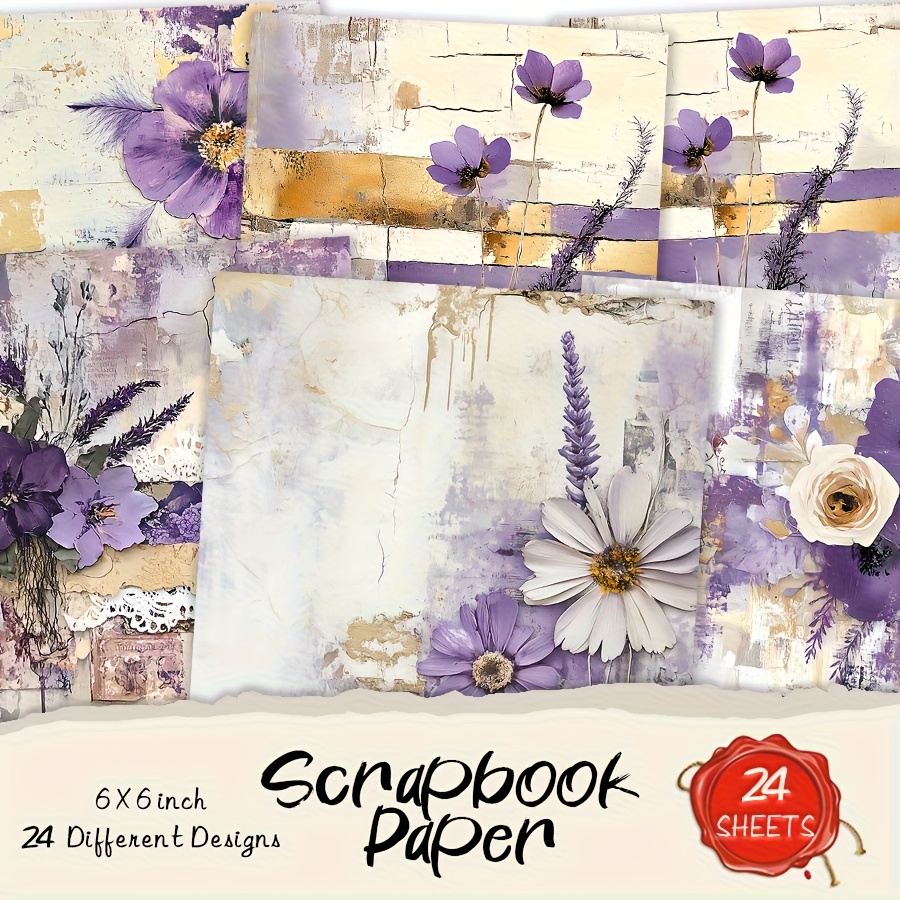 TEMU 24 Sheets 6"x6" Scrapbook Paper - 24 Different Designs With 24 Unique Patterns (butterflies, , Hearts) Suitable For Scrapbooking, Card Making,