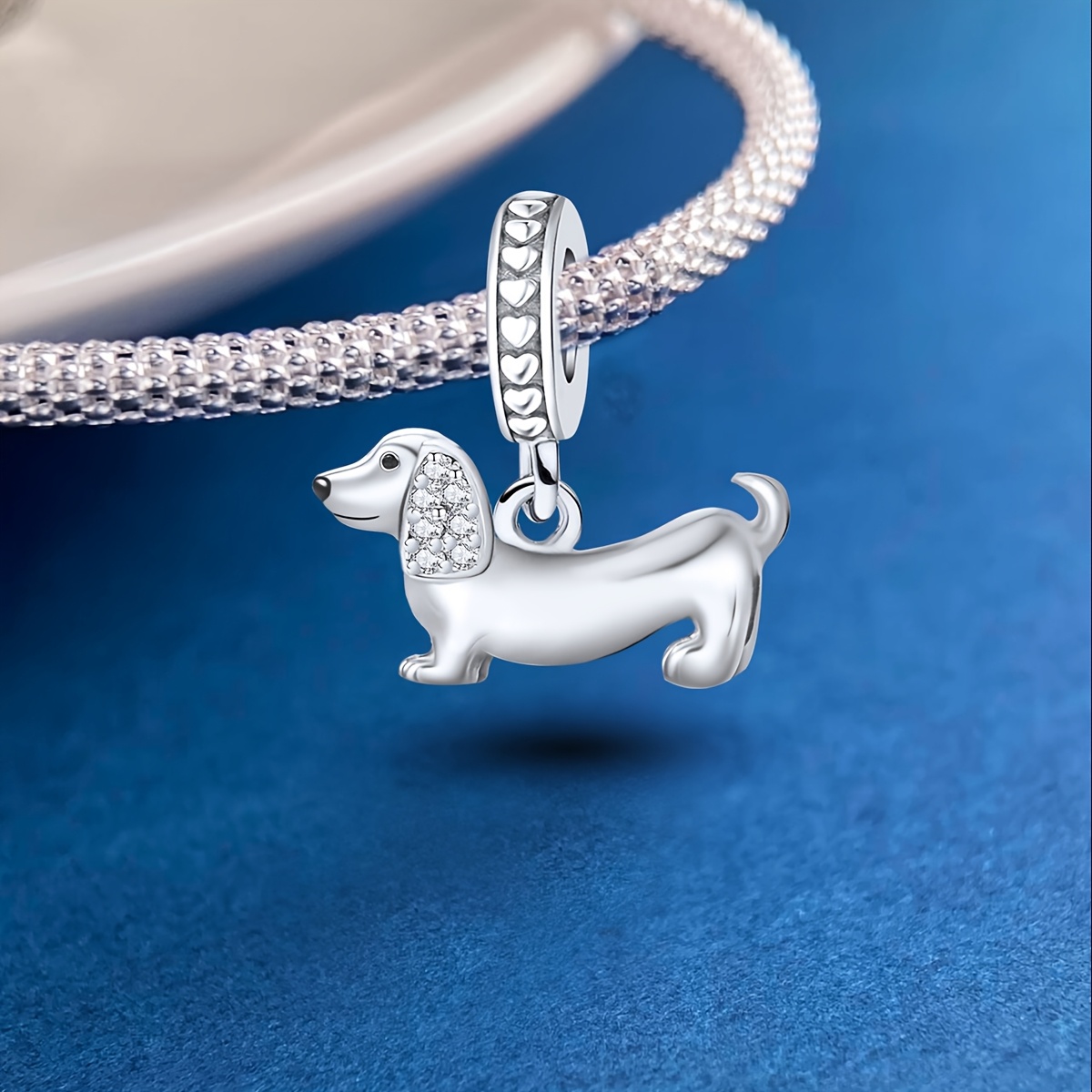 1pc dachshund charm pendant 925 silvery plated Temu