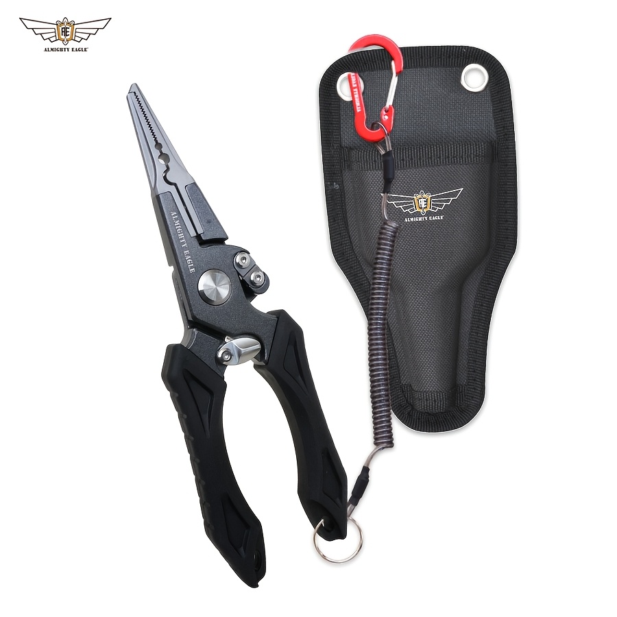 TEMU 1pc Eagle Aluminum Alloy Lure Pliers, Multi-functional Deep-throat Hook Remover, High-precision Lure Pliers, Powder Die-cast Rust-resistant