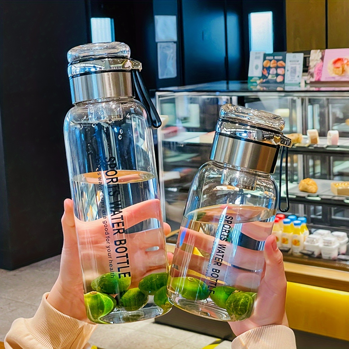 

Insulated Glass Water Bottle With Lid, 1000ml/750ml, Hand Wash Only, Reusable Multipurpose Tea Infuser Cup, High-temperature Resistant, Outdoor And Indoor Use - 1 Pack