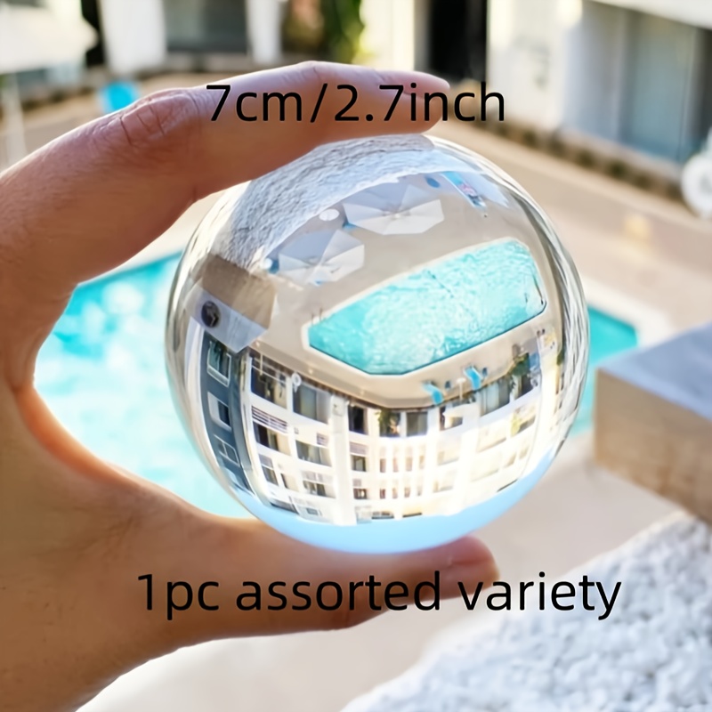 Fyearfly Mini Clear Crystal Ball, 40mm Natural K9 Crystal Ball Clear
