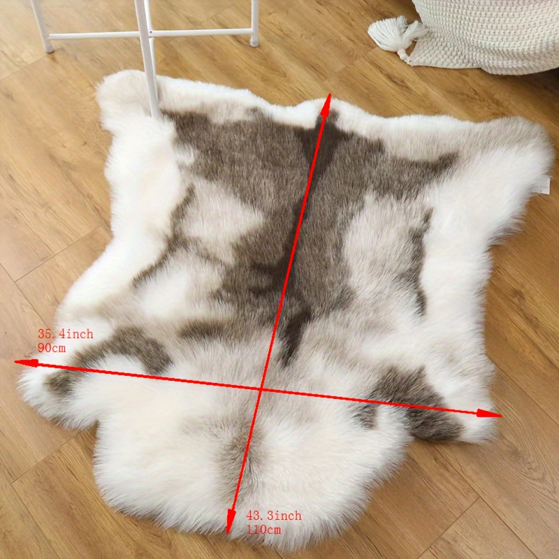 Image of Faux Animal Long Blanket Simulated Reindeer Skin Carpet Bedroom Bedroom Living Room Balcony Decor Washable