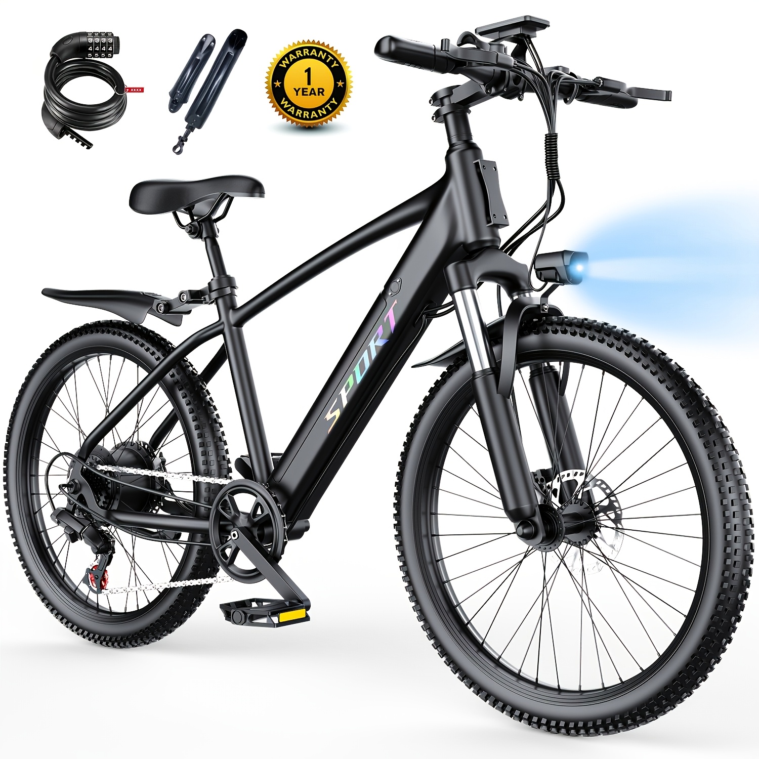 Gelectric Bike For Adults Teens, 749w Off-road Ebike, 27.9mph & 45miles, 26*2.0in Portable Electric Bike, Dual Suspension&dual Brake, Commuting Ebike With Free Lock, Built-in Battery Has A , 365lbs