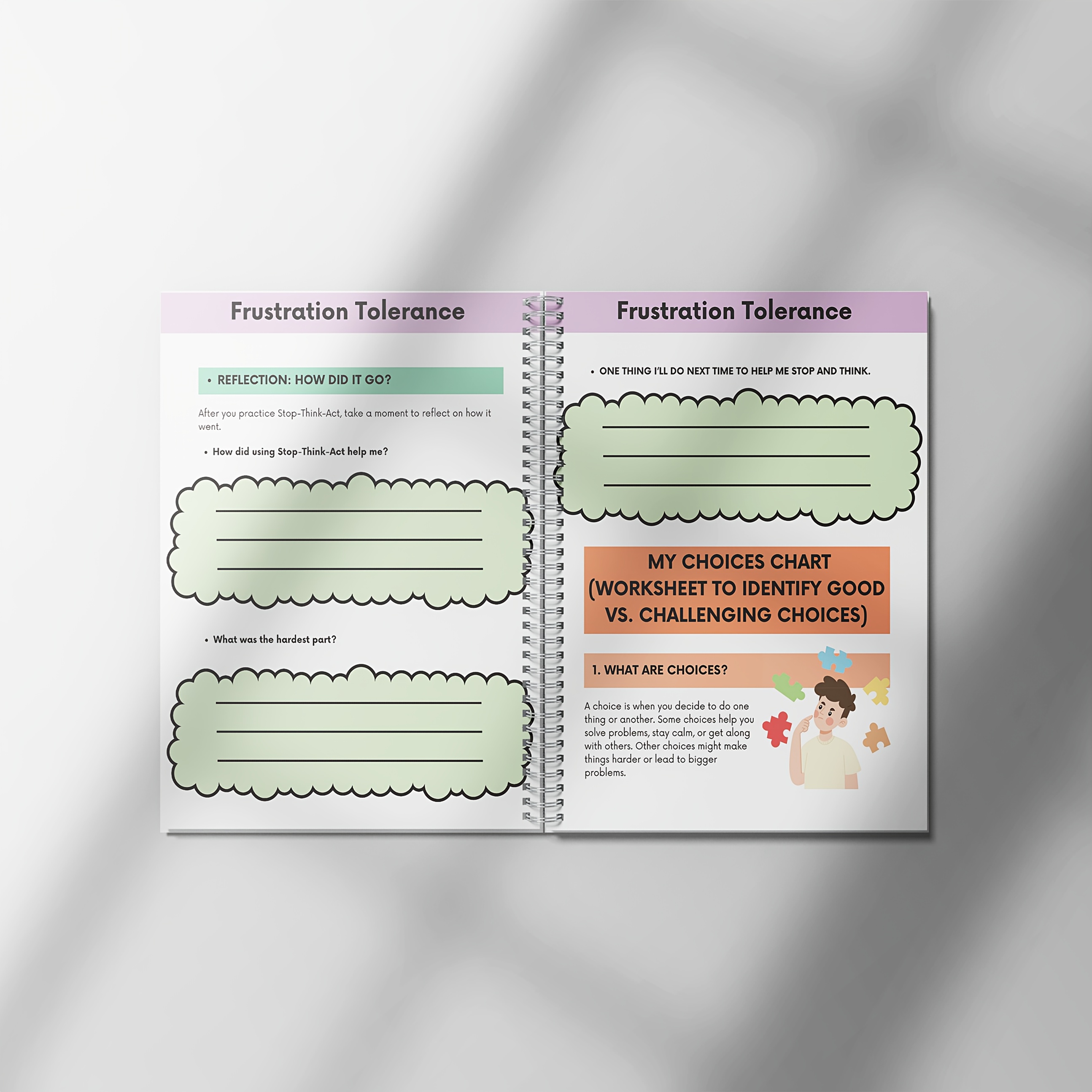 Interactive Focus & Organization Worksheets for Kids | Behavior Suppor ...