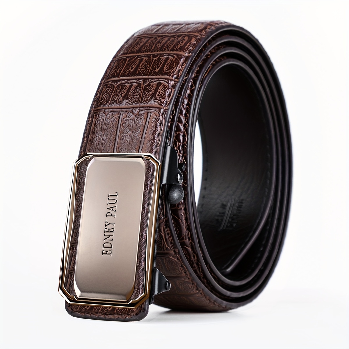 

Ceinture en Cuir pour Homme, Boucle Automatique, Motif Crocodile Tendance, Ceinture pour Pantalon Décontracté