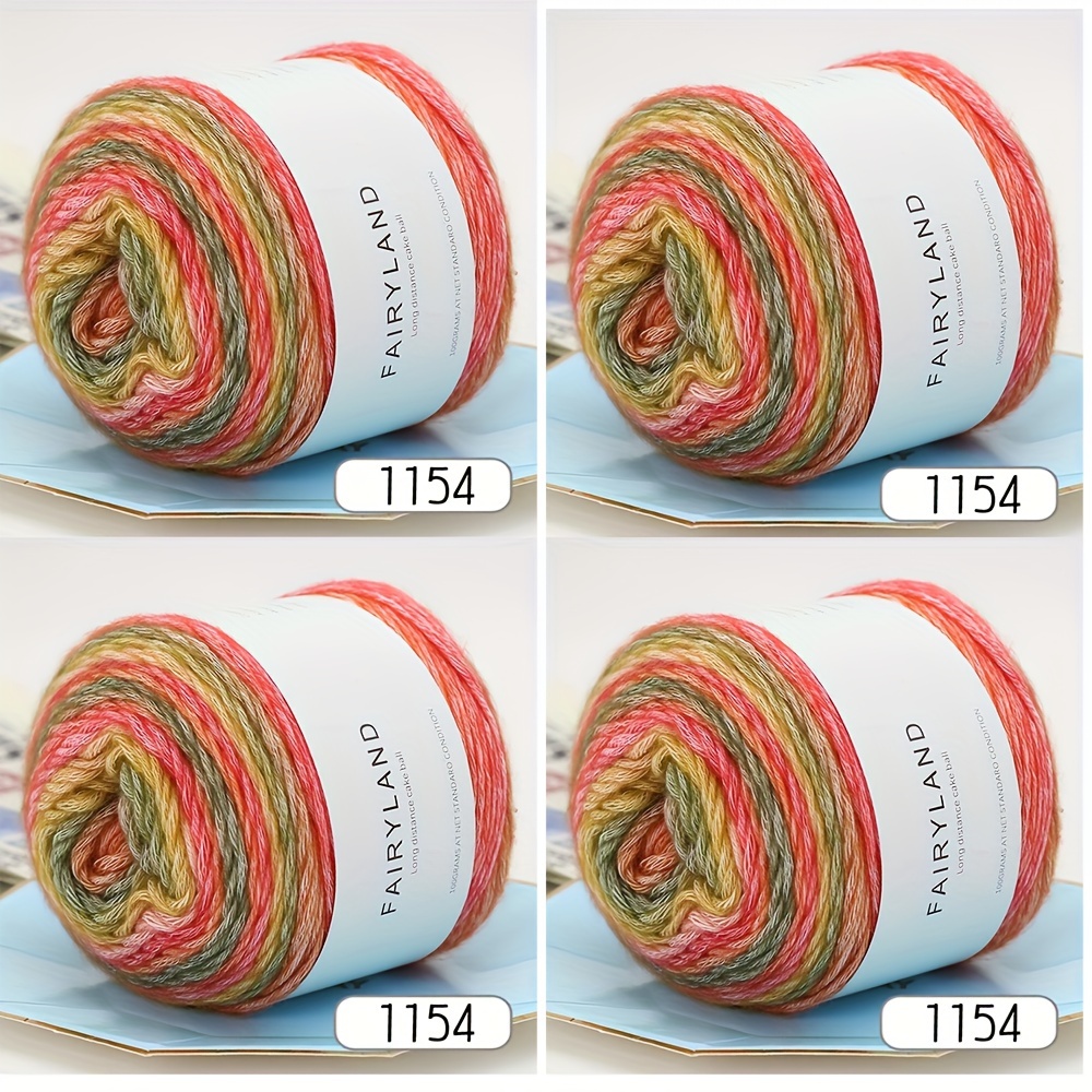 TEMU 4 pièces Écharpe, Bonnet et Sac en Laine Crochetée à Dégradé - Multicolore (Idéal pour Débutants et , Chaleur Portable)