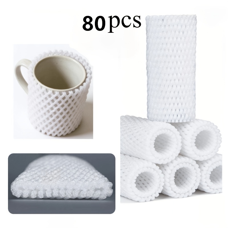 TEMU 80pcs Housses en mousse pour bouteilles en verre et porcelaine, manchons de protection en mousse pour un transport, un maniement et un stockage