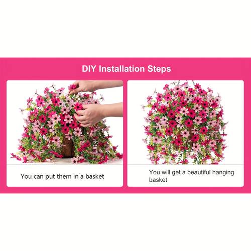 2pcs vibrant artificial hanging daisy flowers uv resistant plastic flower baskets ideal for home garden wedding decor or farmhouse style outdoor decorations