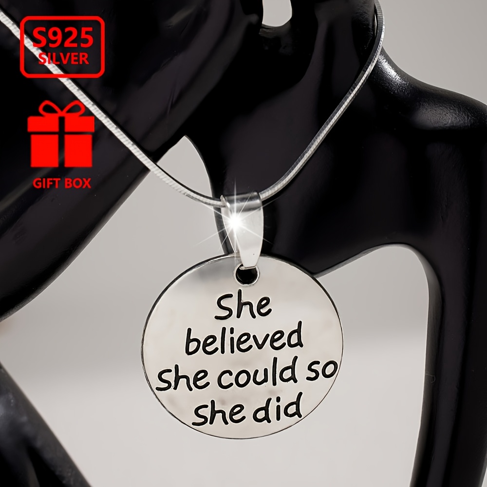 

A Simple Chain With A Pendant Of 'she Believes She Can' To Give To A And As A Small Gift (about 5.5g)