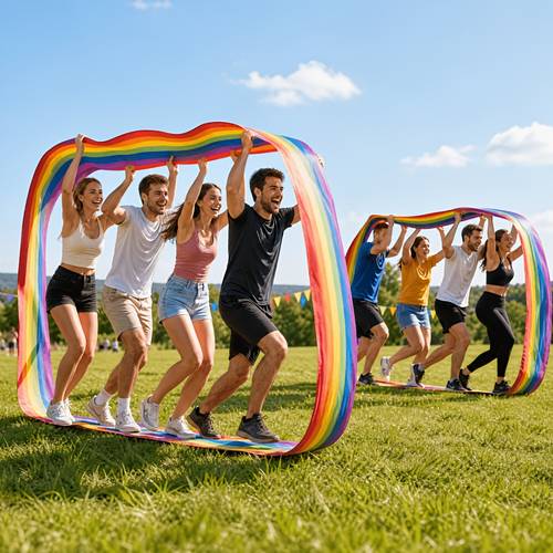 6m long durable outdoor activities mat multiplayer team building games gifts team building equipment striped design suitable for team building games group competitions and outdoor