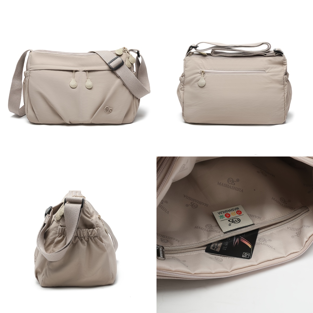 womens adjustable crossbody shoulder bag durable casual purse with zipper closure black   for travel everyday use crossbody purse modern accessory secure zipper closure Product details 1