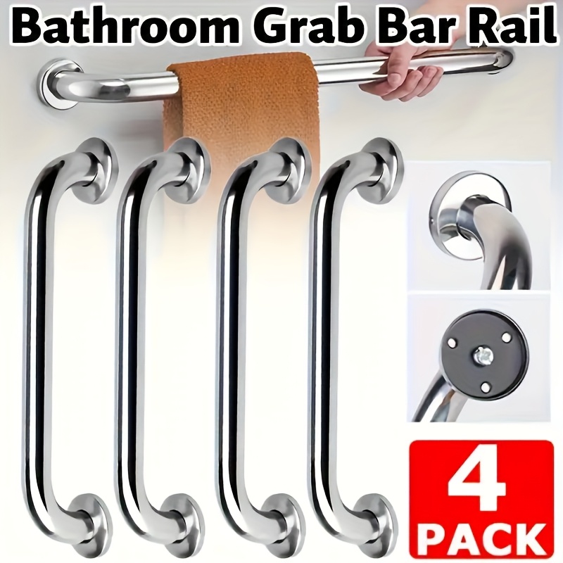 TEMU 4 Pack 16 Inch Grab Bars For Bathtubs And Showers, Anti Slip Shower Grab Bars Stainless Steel, Safety Bars For Shower Toilet Handicap Senior