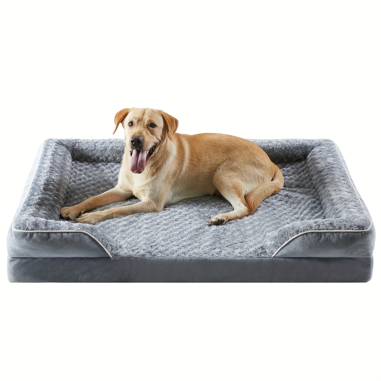 

Dog Beds For Large Dogs, Washable Dog Bed, Bolster Dog Sofa Bed With Waterproof Lining & Non-skid Bottom, Orthopedic Egg Foam Dog Couch For Pet Sleeping, Pet Bed For Large Dogs
