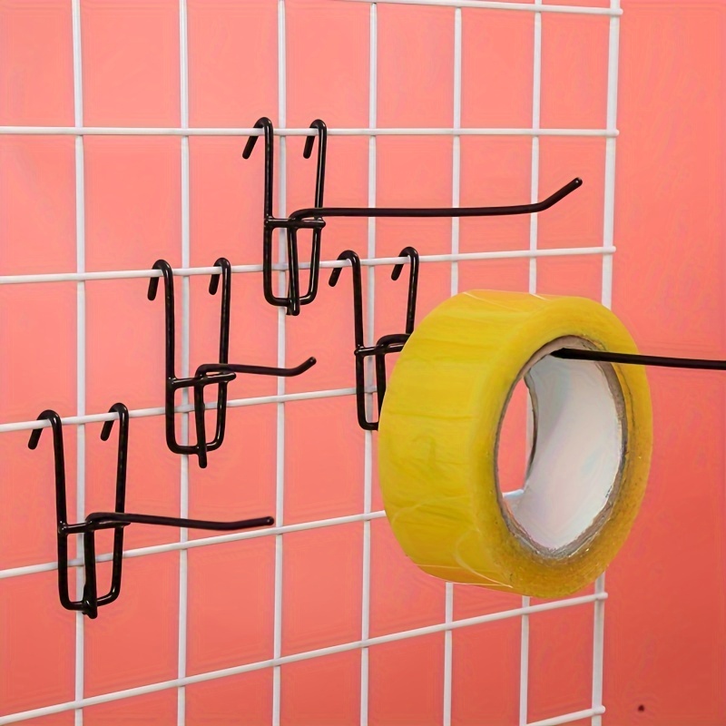 

10pcs Metal Hooks For Clothes, Mesh & Shelf - Wall Mount Display Rack Hooks