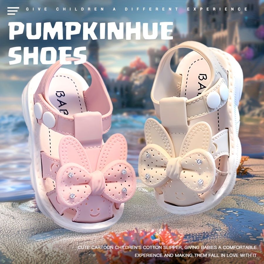 

Trendy Cute Bowknot Sandals For Girls, Breathable Lightweight Sandals For Indoor Outdoor Beach, All Seasons