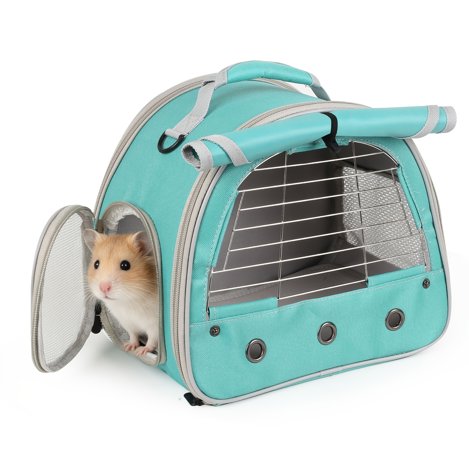 Portable Travel Bag for Small Animals with Metal Window