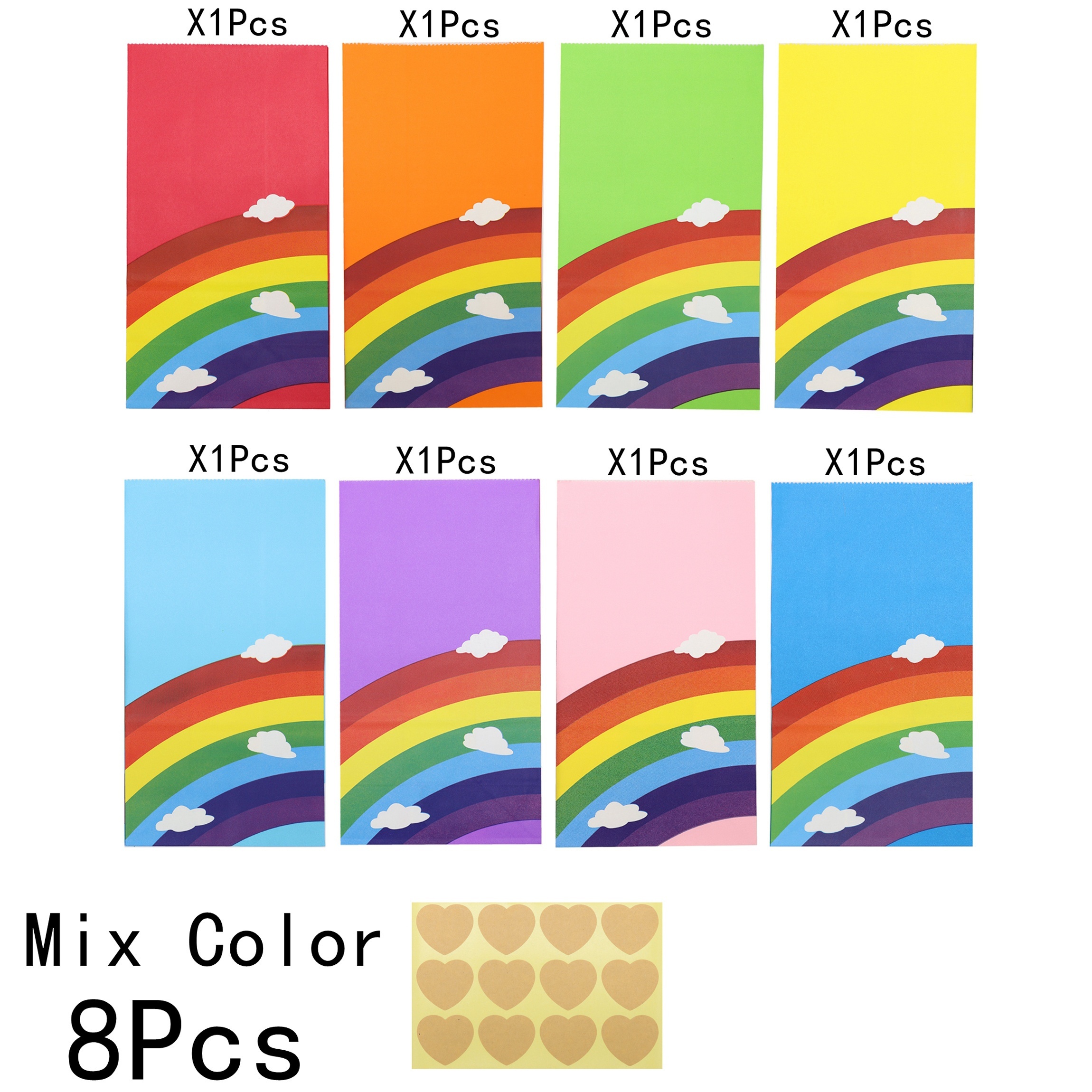 Image of 8pcs Paper Bags, Gift Paper Bag, Party Favor Wedding Paper Bag Treat Bag