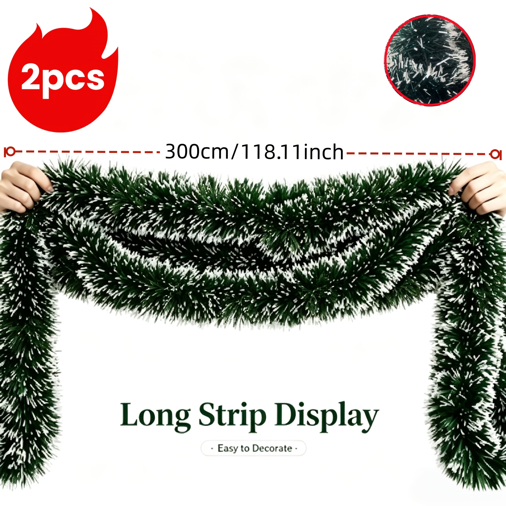 TEMU 2 pezzi = 6 di sciarpa natalizia per decorazioni festive, adatta per soggiorno, porta d', recinzione, cornice finestra parete esterna,