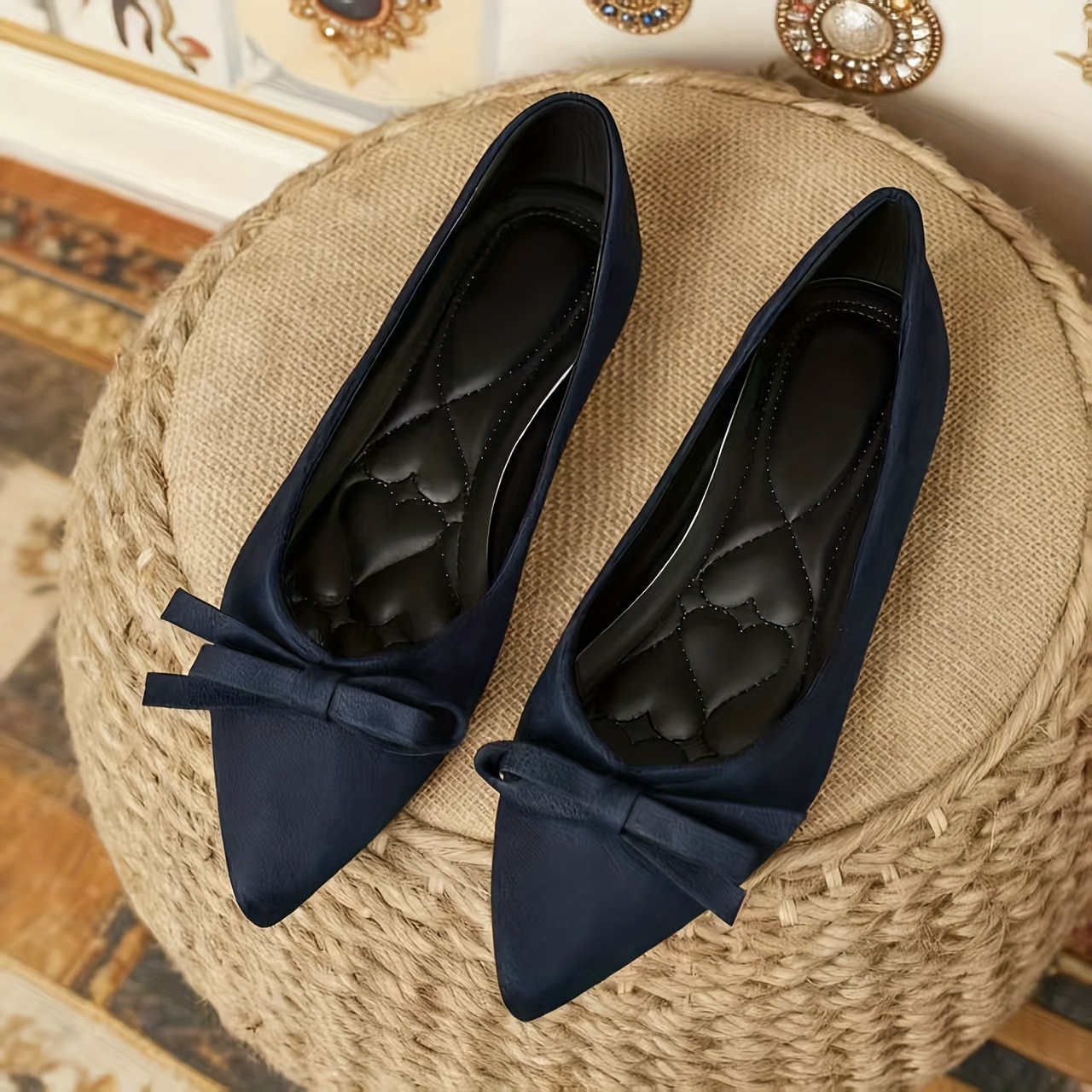 dark blue dress shoes women Luanda Navy Blue Leather Women Flat Shoe [EU-41 & US-10]
