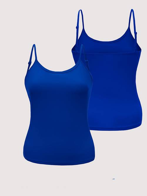 plus size plus size womens fashion solid color adjustable shoulder strap camisole vest basic inner and outer wear plus size top