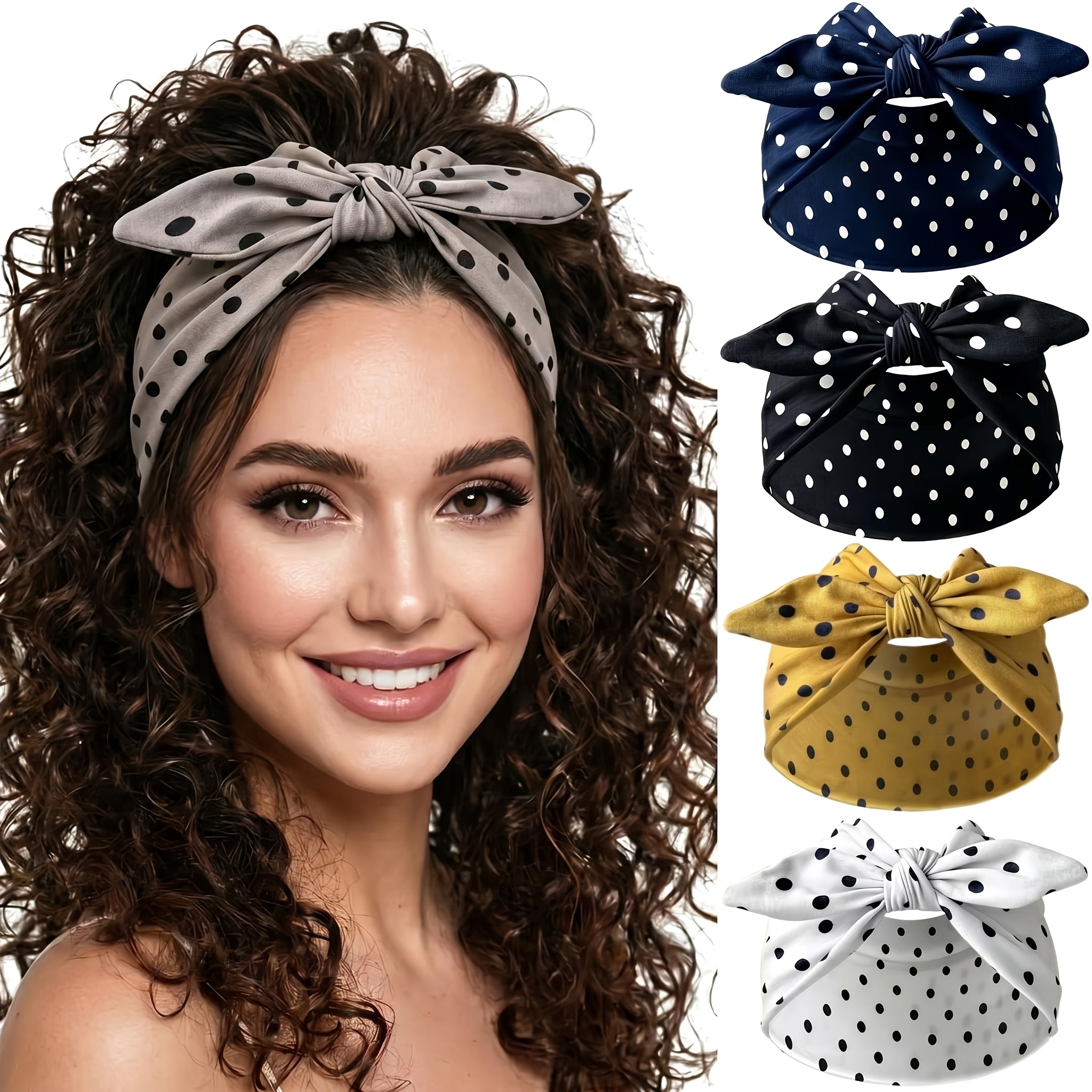 TEMU Bandeau de sport absorbant la transpiration pour femme, serre-tête élastique en à nœud à , convient pour le fitness, , la natation et les
