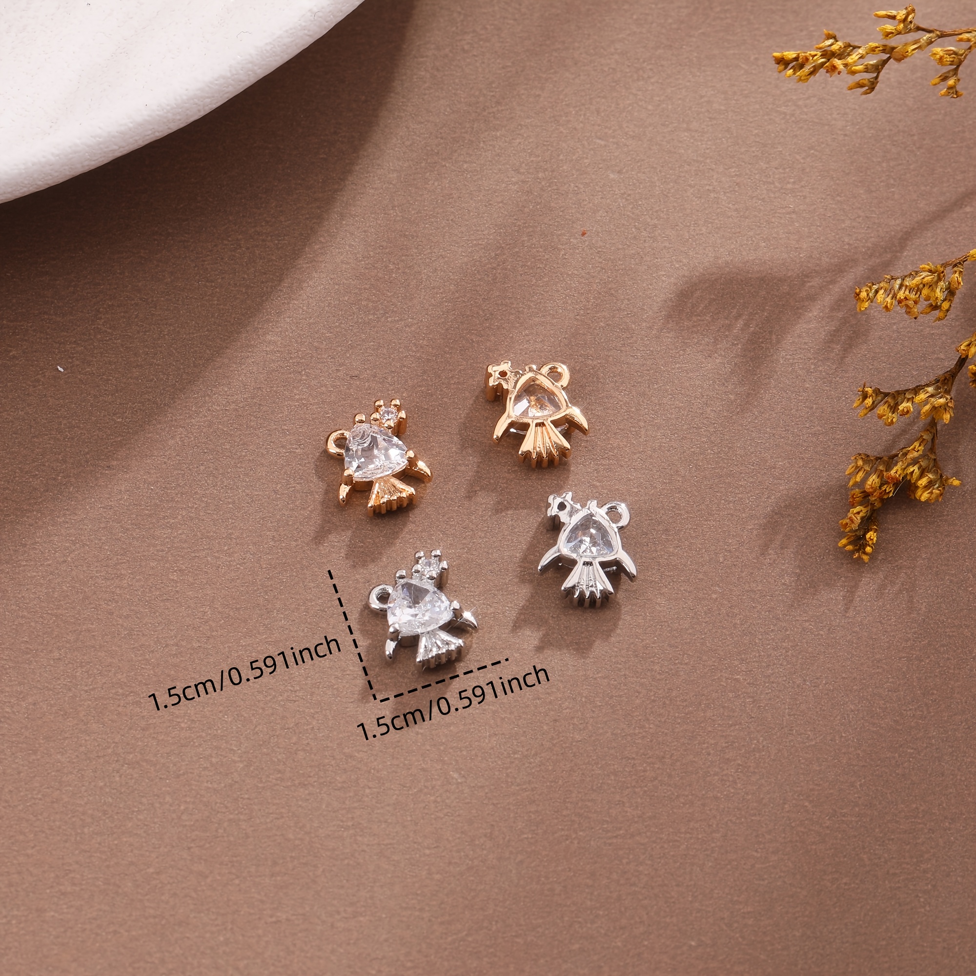 3pc Christmas Copper & Zirconia Pendant Set, Handcrafted